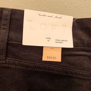 LOFT brown high waist skinny cords